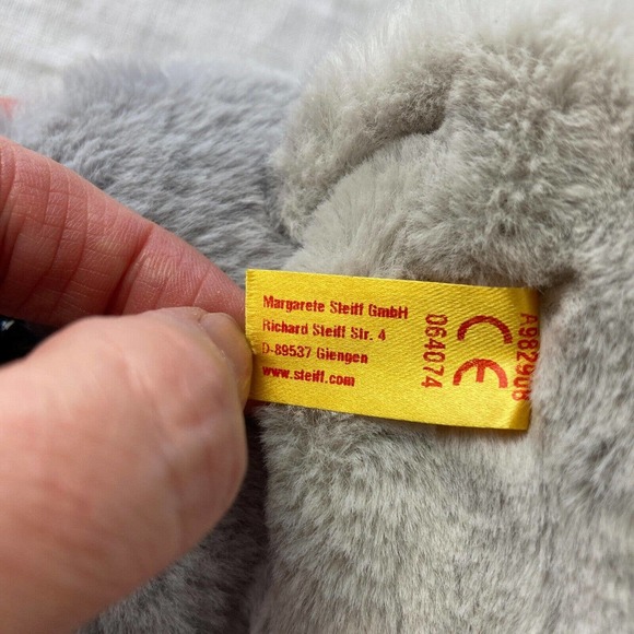 Steiff Soft Cuddly Friends ELNA ELEPHANT 064074 Stuffed Animal Plush Button Ear - Picture 7 of 13